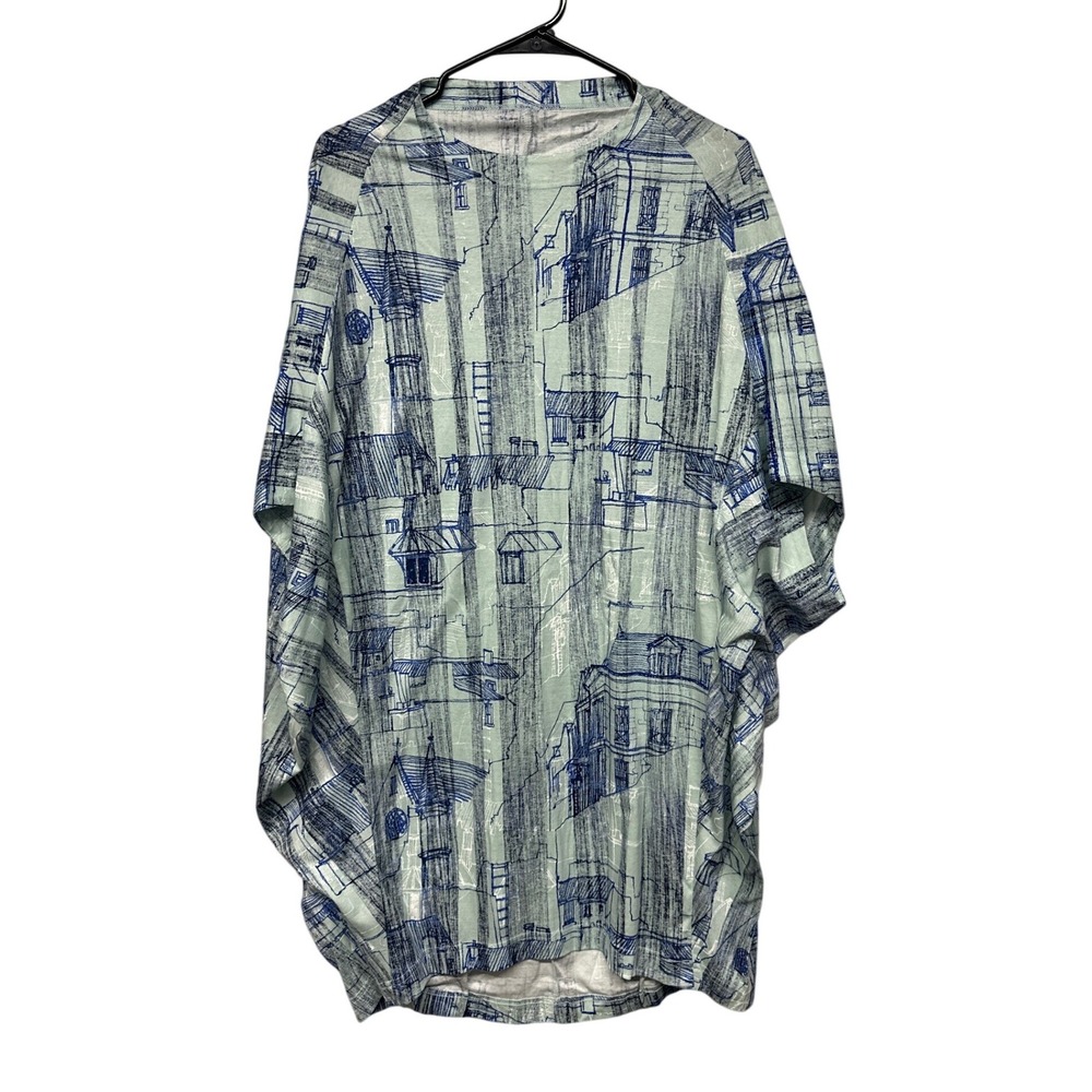 divka inc Japan City Architectural Print Oversized Draped Cotton Top Size 2 OS
